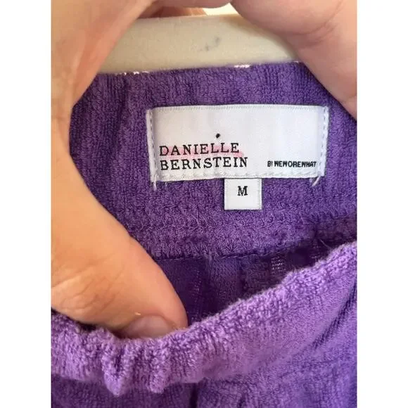 Danielle Bernstein Purple Terrycloth Lounge Short - M Casual Leisurewear Vibrant - Picture 5 of 7